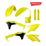 POLISPORT MX KIT KAWASAKI KX250F 17-18 - FLUORO YELLOW - INCLUDES FORK GUARDS