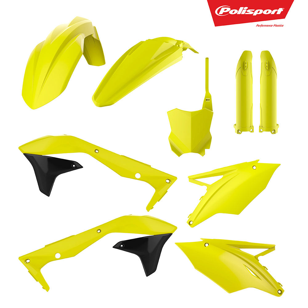 POLISPORT MX KIT KAWASAKI KX450F 16-18 - FLUORO YELLOW - INCLUDES FORK GUARDS