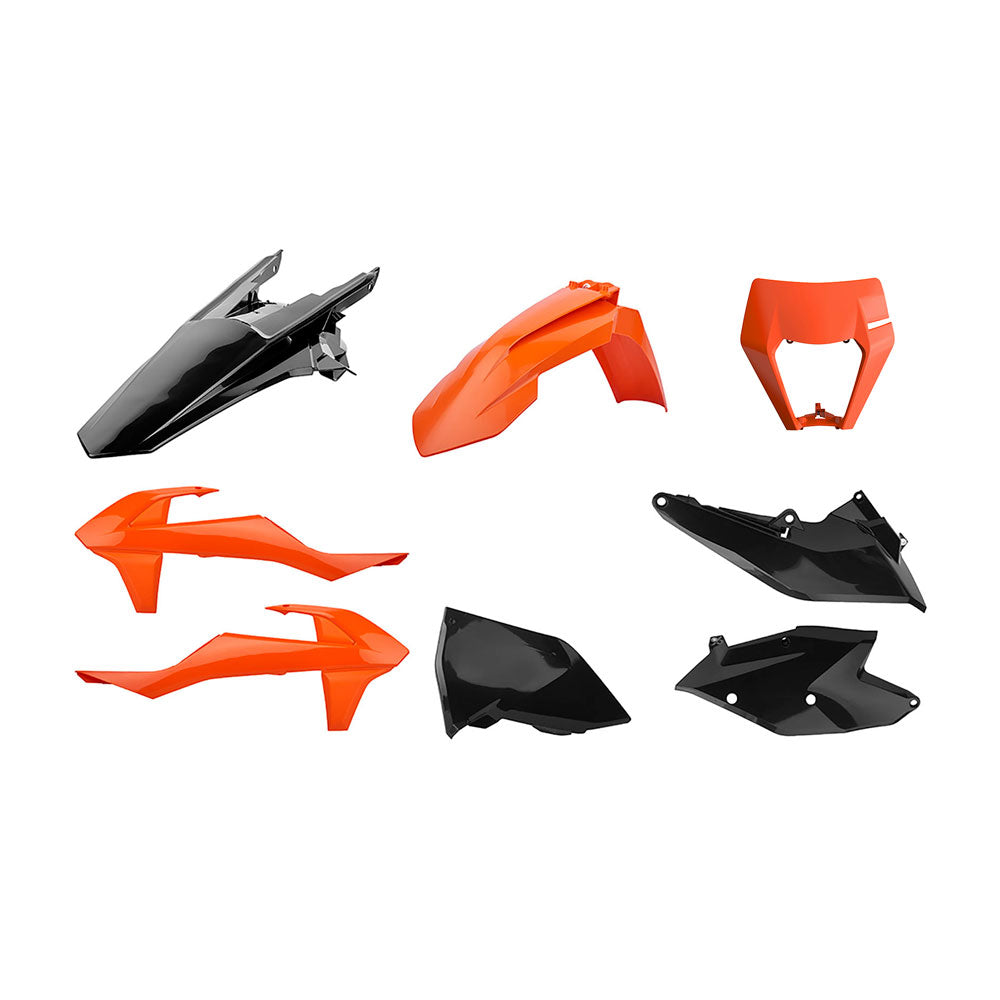 POLISPORT ENDURO KIT KTM EXC/EXC-F 17-19 - ORANGE/BLACK (INCL HEADLIGHT SURROUND)