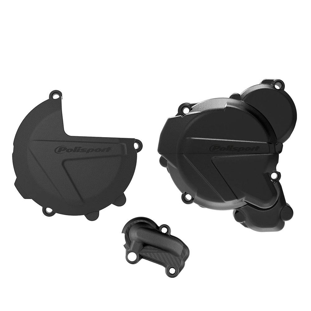 POLISPORT-ENGINE-COVER-PROTECTION-KIT-KTM-EXC-250/300-17-23---BLACK