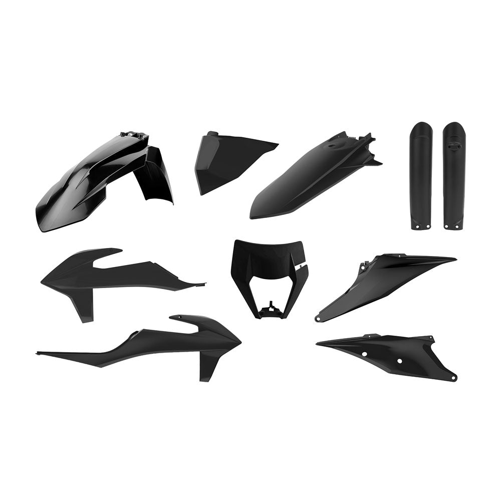 POLISPORT ENDURO KIT KTM EXC/EXCF 20-23 - BLACK  (INCL. HEADLIGHT SURROUND & FORK GUARDS)