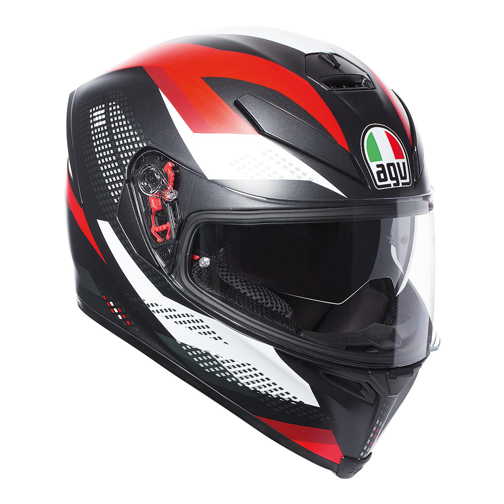 AGV K5 - MARBLE MATT BLACK/WHITE/RED ML