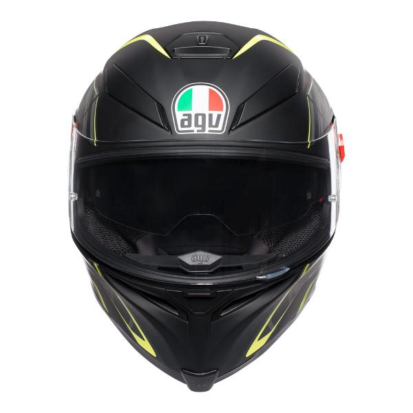 AGV K5 S Tornado Motorcycle Helmet -  Matt Black/Yellow Fluro - MotoHeaven