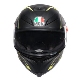 AGV K5 S Tornado Motorcycle Helmet -  Matt Black/Yellow Fluro - MotoHeaven
