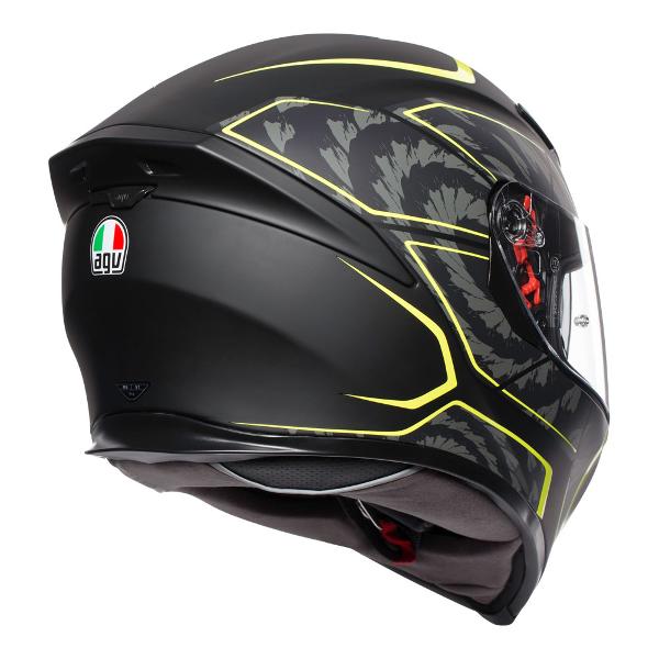 AGV K5 S Tornado Motorcycle Helmet -  Matt Black/Yellow Fluro - MotoHeaven