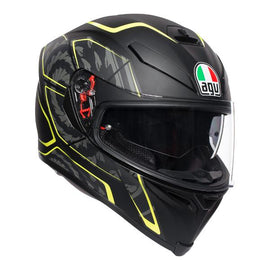 AGV K5 S Tornado Motorcycle Helmet -  Matt Black/Yellow Fluro - MotoHeaven