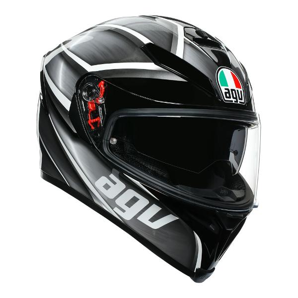 AGV K5 S Tempest Motorcycle Helmet - Black/Silver - MotoHeaven