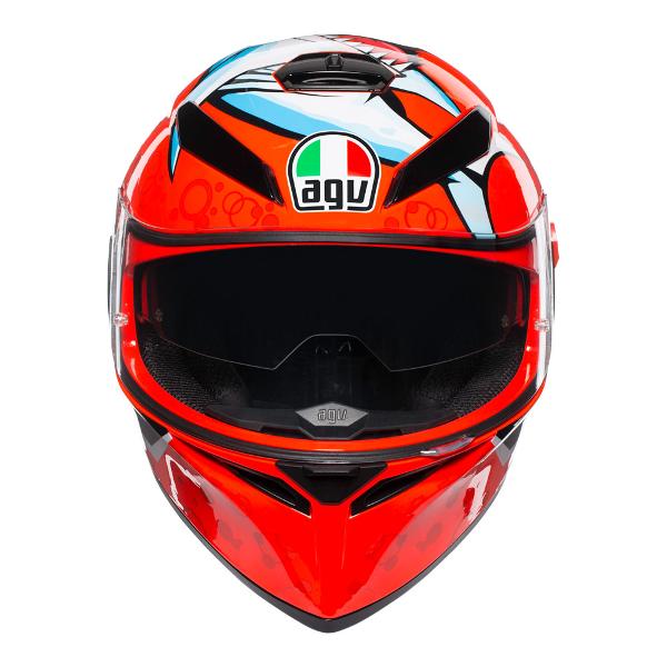 AGV K3 SV Attack Motorcycle Helmet - Red/Black/White