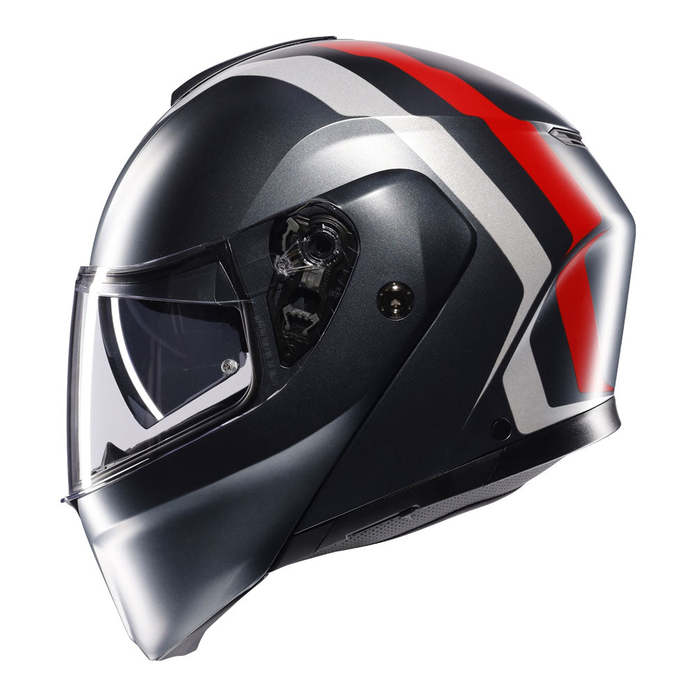 AGV STREETMODULAR - RESIA MATT GREY/SILVER/RED