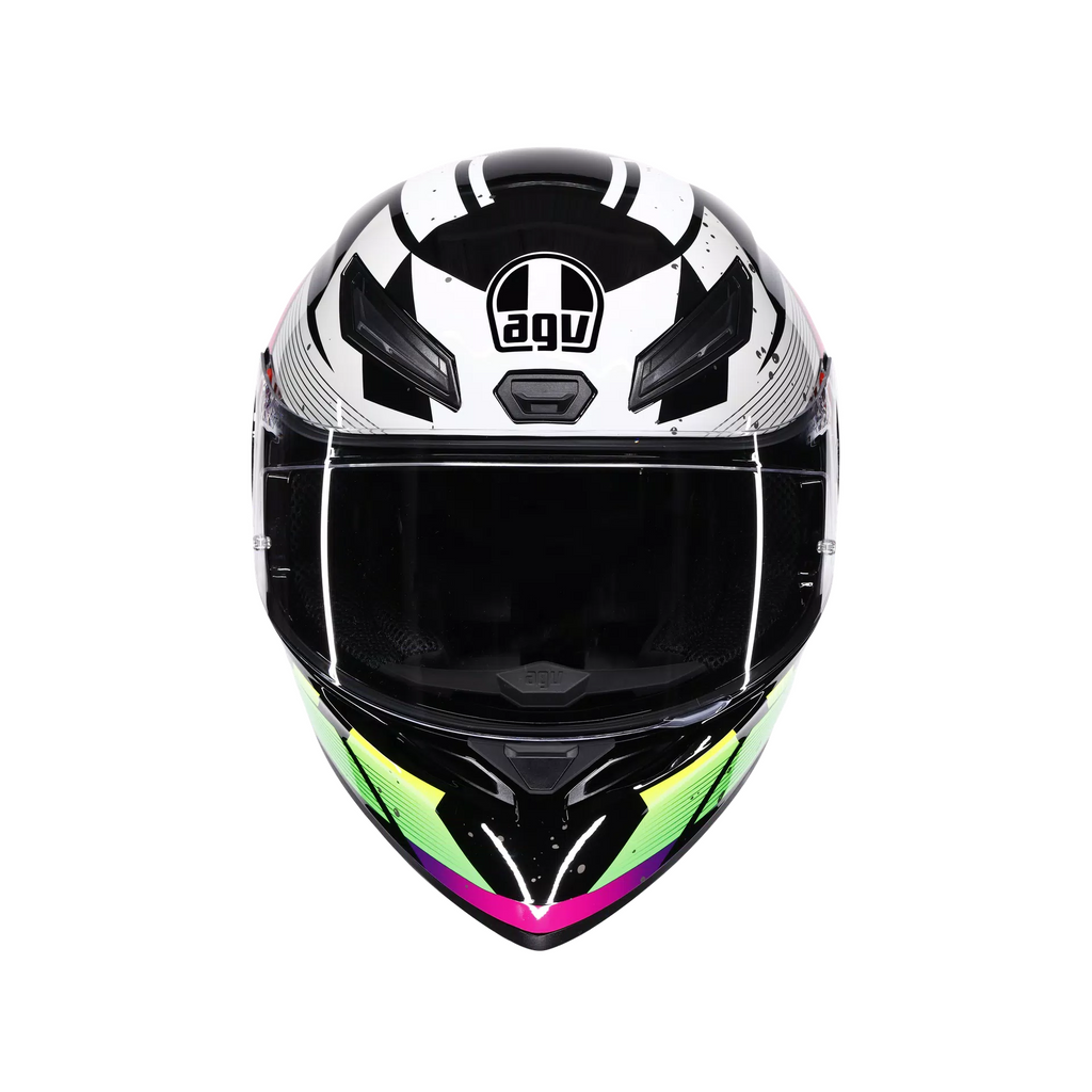 AGV K1 S Punkpulse Full Face Helmet - Black/Purple/Lime - MotoHeaven