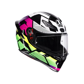AGV K1 S Punkpulse Full Face Helmet - Black/Purple/Lime - MotoHeaven