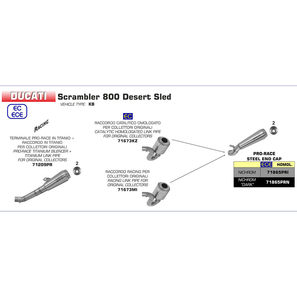 ARROW Silencer 71209PR :- PRO-RACE Titanium with Ti End Cap