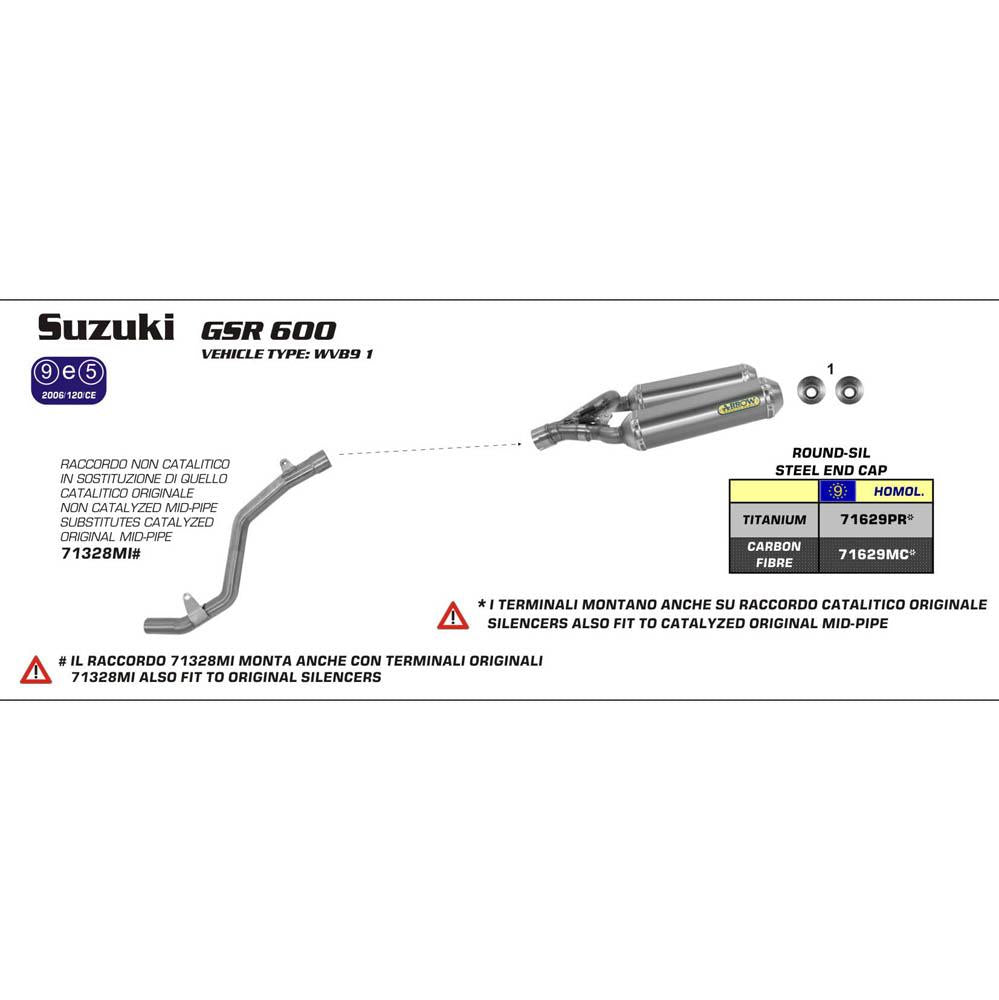 ARROW 71328MI [AOE]: LINK PIPE N-C Stainless - SU GSR 600 06>11 - View 2 | Everest Motorcycles