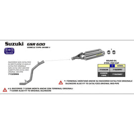ARROW 71328MI [AOE]: LINK PIPE N-C Stainless - SU GSR 600 06>11 - View 1 | Everest Motorcycles