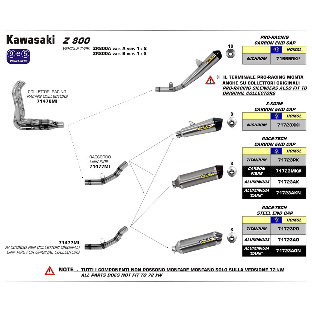 ARROW Link Pipe Stainless for #71723 silencers