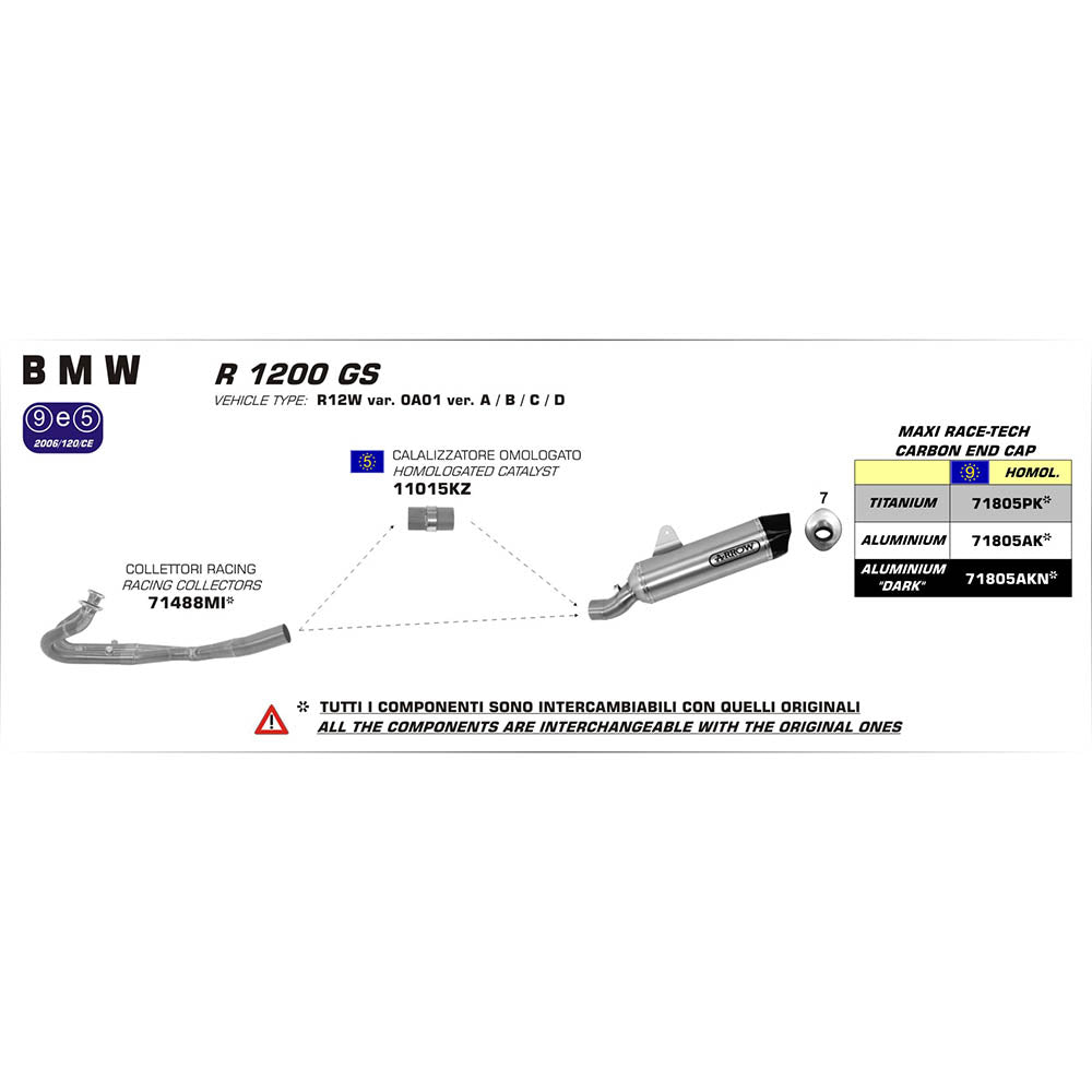 ARROW Silencer MAXI RACE-TECH Aluminium with Carbon Fibre End Cap