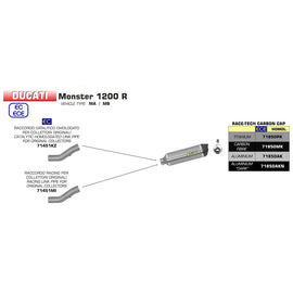 ARROW Silencer Race-TECH Aluminium Dark with Carbon Fibre End Cap