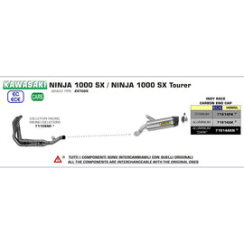 ARROW Silencer 71914AKN INDY RACE Aluminium Black with Carbon Fibre End Cap