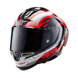 Alpinestars Supertech SR10 Helmet - Team Carbon Red White - View 1 | Everest Motorcycles
