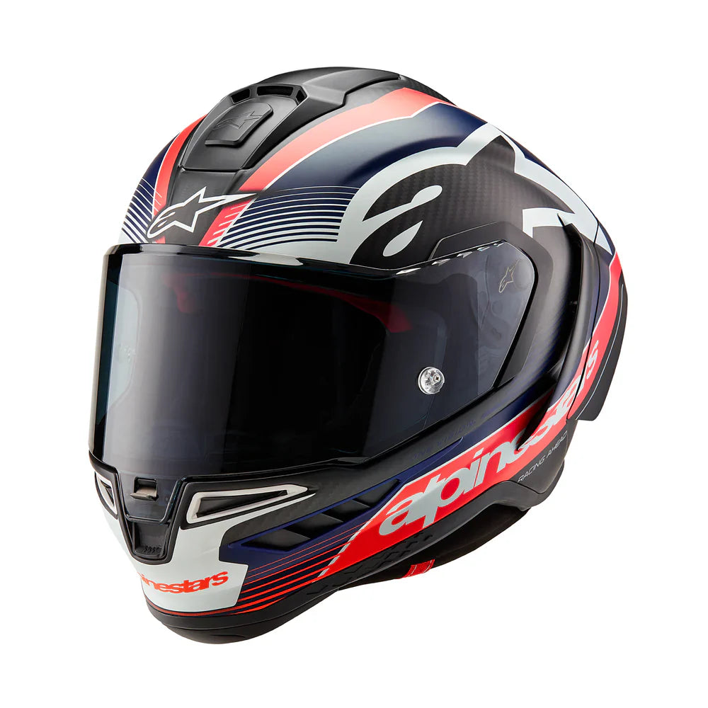 Alpinestars Supertech SR10 Helmet - Team Carbon Red Blue - View 1 | Everest Motorcycles
