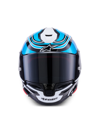 Alpinestars S-R7 Zeal ECE06/DOT Full Face Helmet - Black/Blue/Pink Fluo/White Glossy