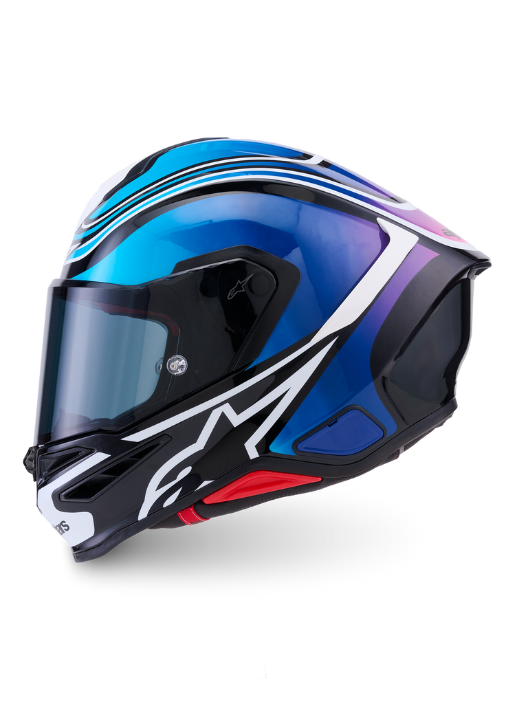 Alpinestars S-R7 Zeal ECE06/DOT Full Face Helmet - Black/Blue/Pink Fluo/White Glossy
