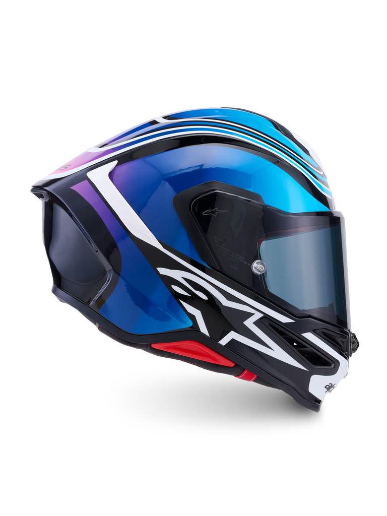 Alpinestars S-R7 Zeal ECE06/DOT Full Face Helmet - Black/Blue/Pink Fluo/White Glossy