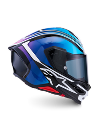 Alpinestars S-R7 Zeal ECE06/DOT Full Face Helmet - Black/Blue/Pink Fluo/White Glossy