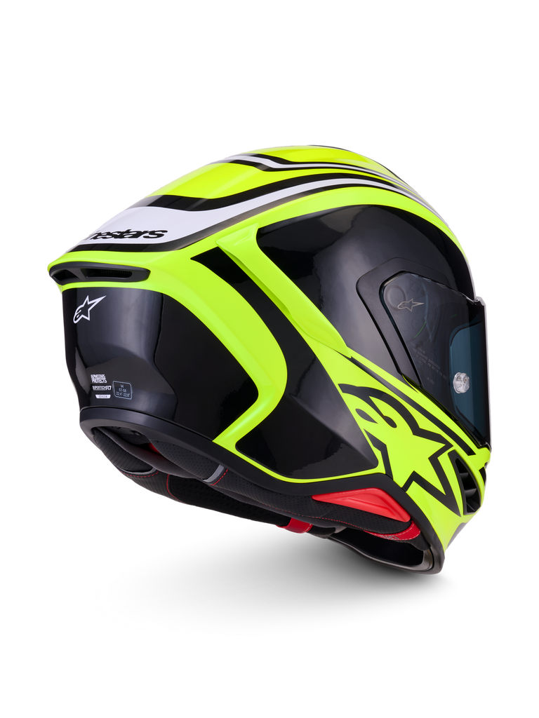 Alpinestars S-R7 Zeal ECE06/DOT Full Face Helmet - Yellow Fluo/Black/White Glossy