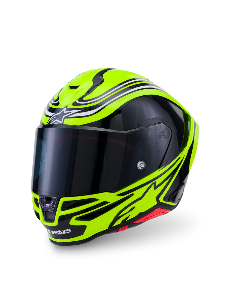 Alpinestars S-R7 Zeal ECE06/DOT Full Face Helmet - Yellow Fluo/Black/White Glossy