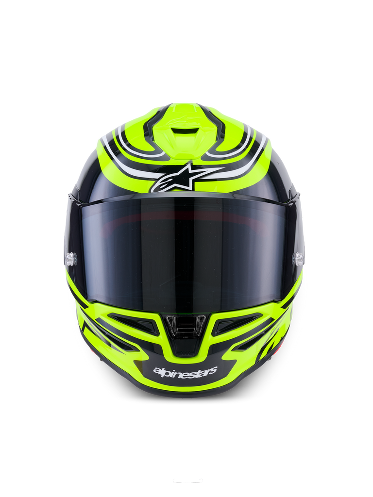 Alpinestars S-R7 Zeal ECE06/DOT Full Face Helmet - Yellow Fluo/Black/White Glossy
