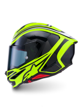 Load image into Gallery viewer, Alpinestars S-R7 Zeal ECE06/DOT Full Face Helmet - Yellow Fluo/Black/White Glossy