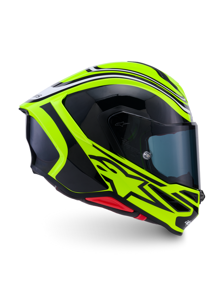 Alpinestars S-R7 Zeal ECE06/DOT Full Face Helmet - Yellow Fluo/Black/White Glossy