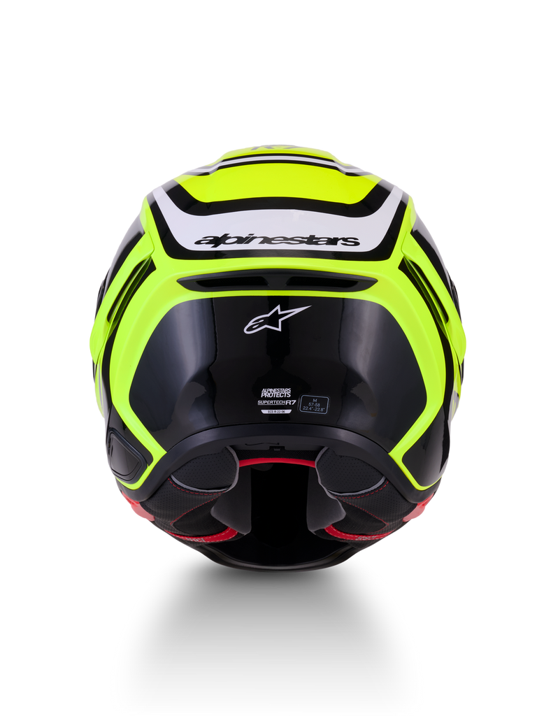 Alpinestars S-R7 Zeal ECE06/DOT Full Face Helmet - Yellow Fluo/Black/White Glossy