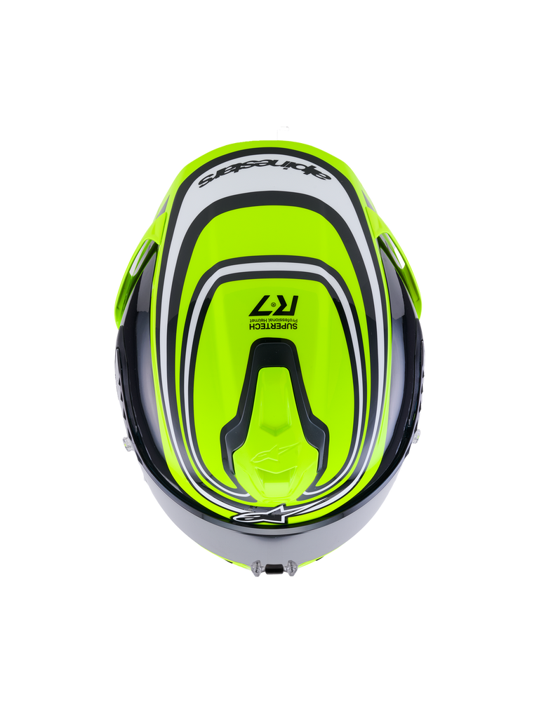 Alpinestars S-R7 Zeal ECE06/DOT Full Face Helmet - Yellow Fluo/Black/White Glossy