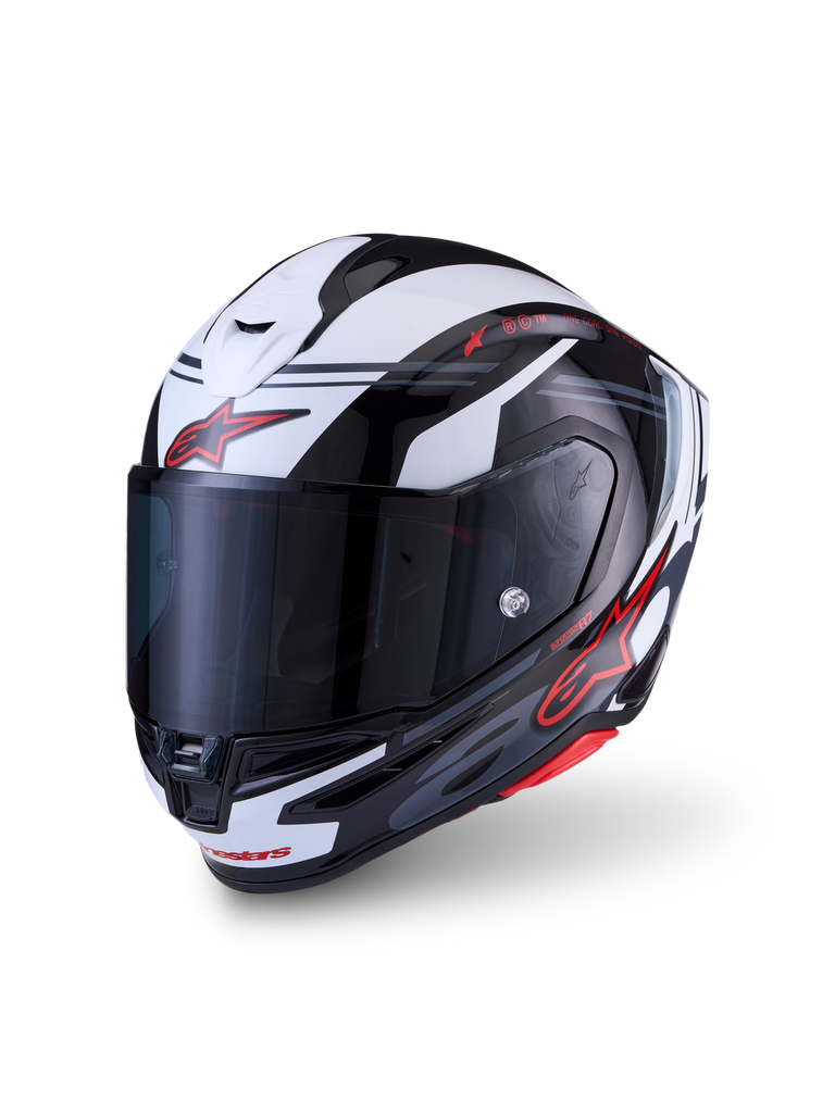 Alpinestars S-R7 A-Core ECE06/DOT Full Face Helmet - Black/White/Red Glossy