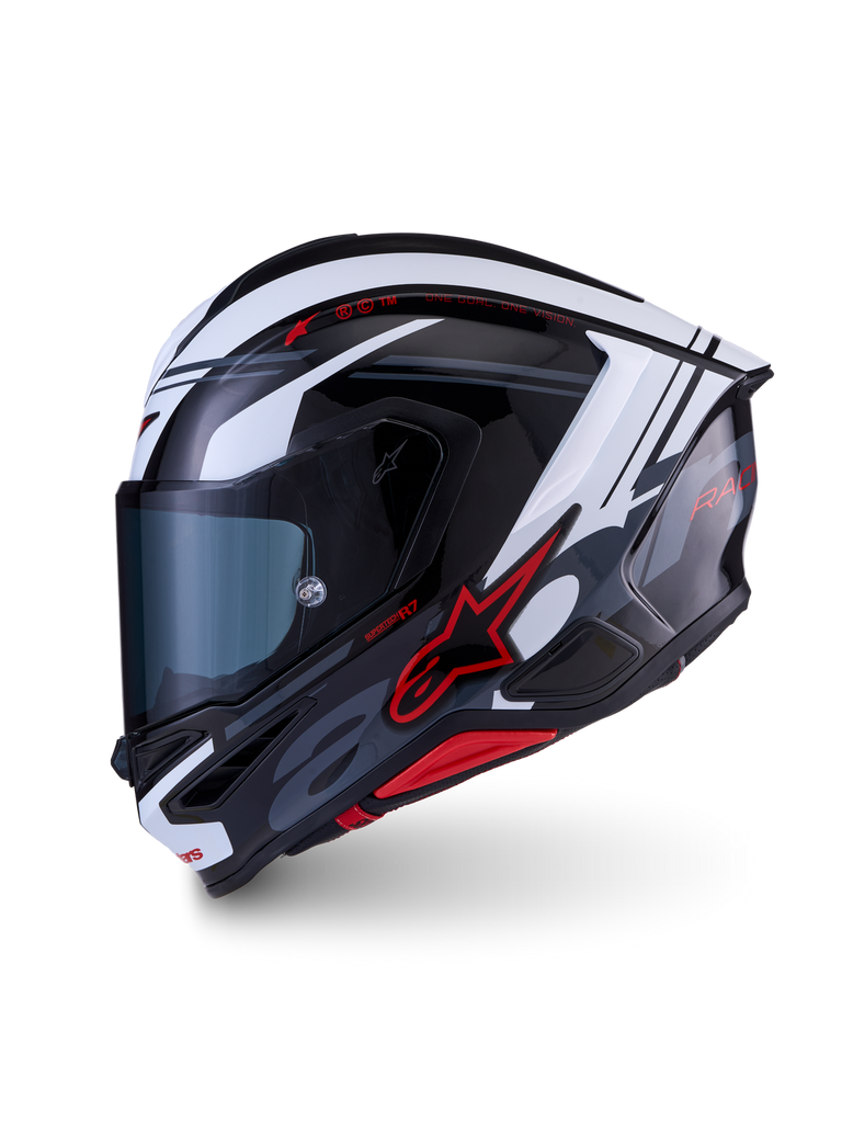 Alpinestars S-R7 A-Core ECE06/DOT Full Face Helmet - Black/White/Red Glossy