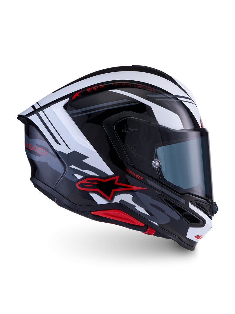 Alpinestars Supertech S-R7 A-Core ECE06/DOT Full Face Helmet  Black/White/Red Glossy