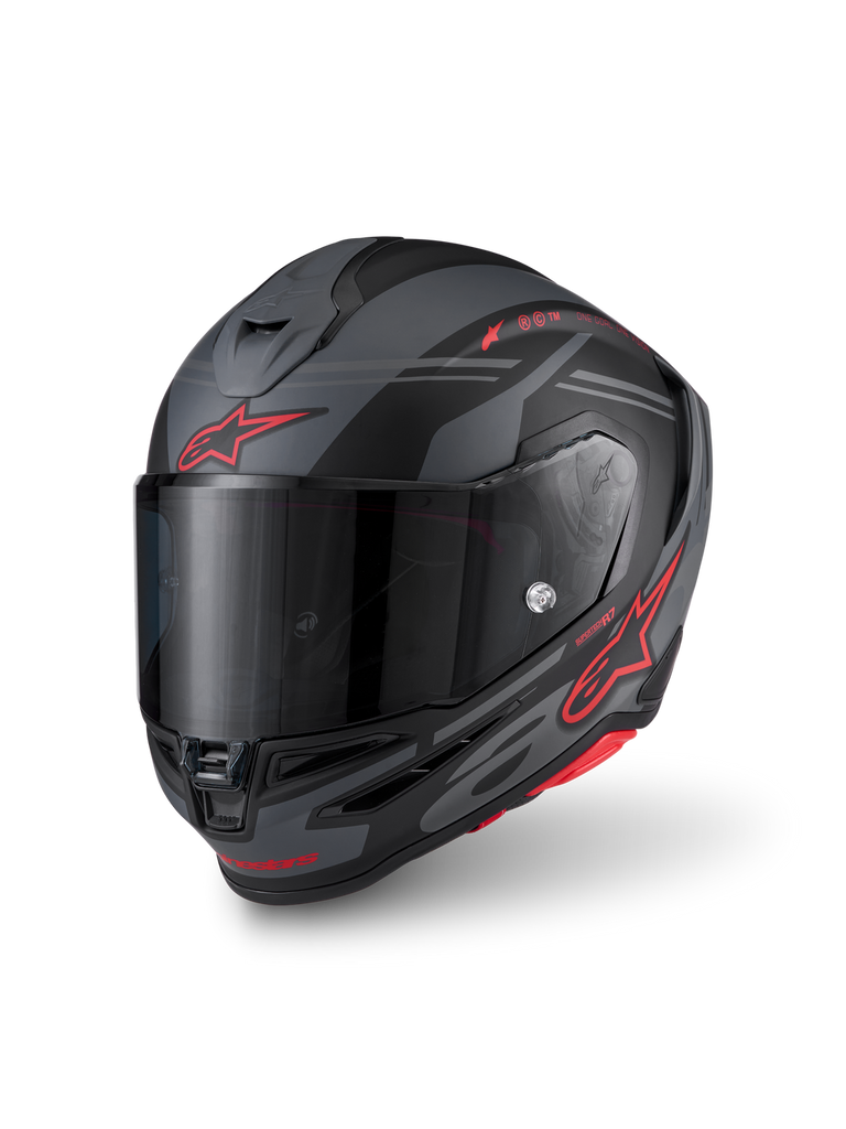 Alpinestars S-R7 A-Core ECE06/DOT Full Face Helmet - Black/Gray/Red Matte