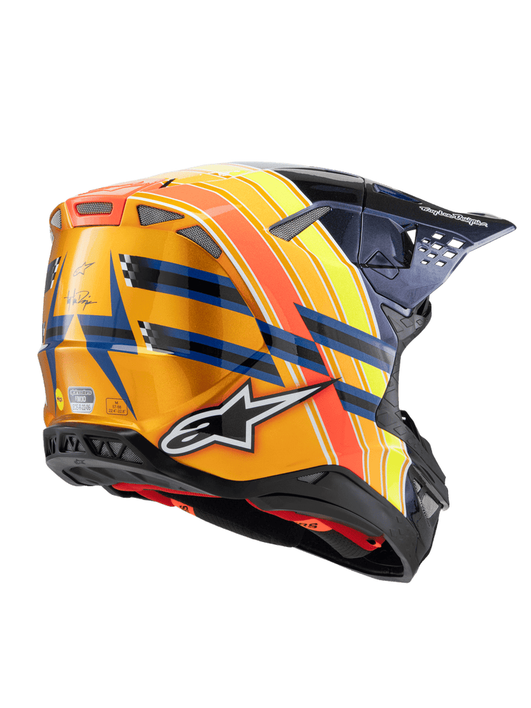 Alpinestars Sm10 Tld Edition 25 Ece06 Helmet - Dark-Blue Orange Fluro-Yellow Red Glossy - View 2 | Everest Motorcycles