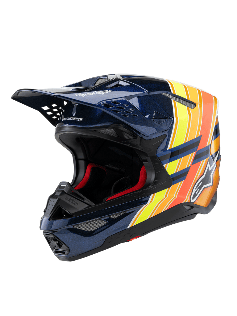 Alpinestars Sm10 Tld Edition 25 Ece06 Helmet - Dark-Blue Orange Fluro-Yellow Red Glossy - View 1 | Everest Motorcycles