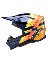Load image into Gallery viewer, Alpinestars Sm10 Tld Edition 25 Ece06 Helmet - Dark-Blue Orange Fluro-Yellow Red Glossy - View 3 | Everest Motorcycles