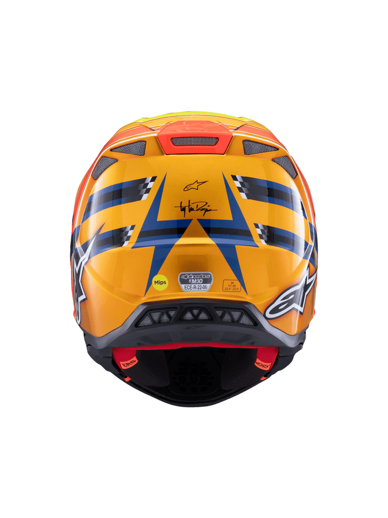 Alpinestars Sm10 Tld Edition 25 Ece06 Helmet - Dark-Blue Orange Fluro-Yellow Red Glossy - View 4 | Everest Motorcycles