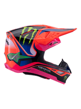 Load image into Gallery viewer, Alpinestars S-M10 Deegan Ece06 Helmet - Fluro-Orange/Purple/Fluro-Pink - View 4 | Everest Motorcycles
