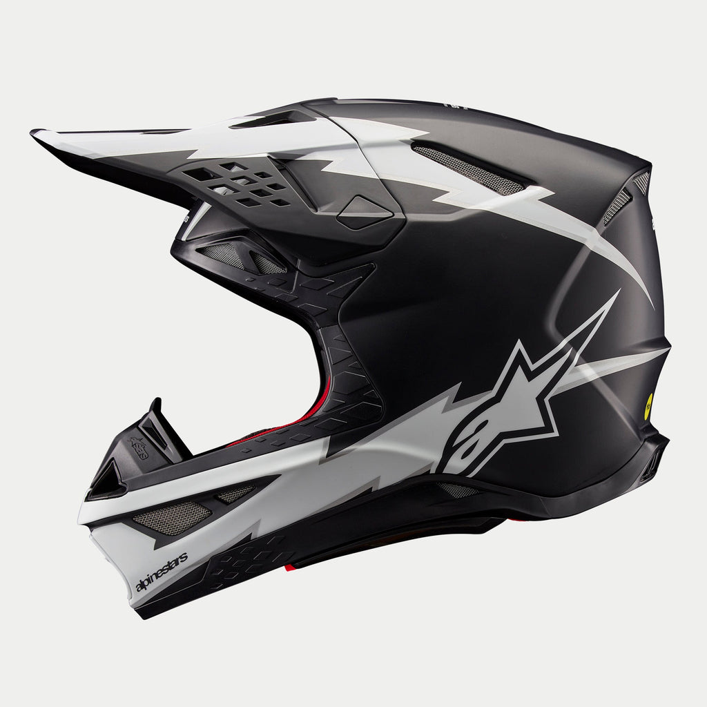 Alpinestars Supertech SM10 Ampress Ece 22.06 Helmet - Black White Matt - View 3 | Everest Motorcycles