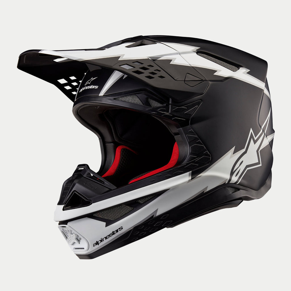 Alpinestars Supertech SM10 Ampress Ece 22.06 Helmet - Black White Matt - View 1 | Everest Motorcycles