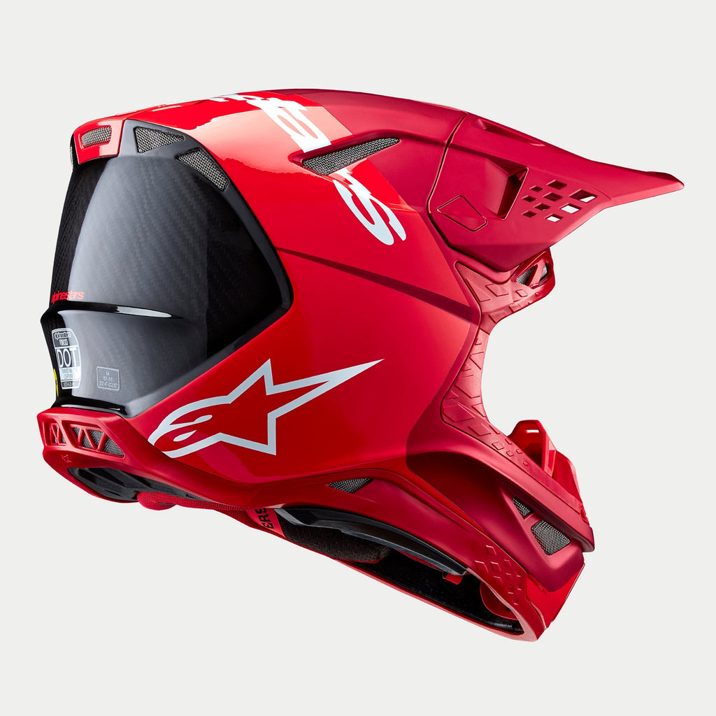 Alpinestars Supertech SM10 Flood Ece 22.06 Helmet - Fluro Red Matt and Gloss - View 5 | Everest Motorcycles