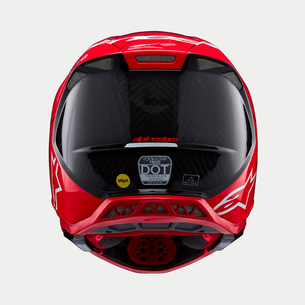 Alpinestars Supertech SM10 Flood Ece 22.06 Helmet - Fluro Red Matt and Gloss - View 6 | Everest Motorcycles