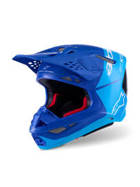 Alpinestars Supertech SM10 Flood Helmet - Metal Blue / Medium Blue / Black Carbon Matt & Glossy