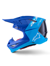 Load image into Gallery viewer, Alpinestars Supertech SM10 Flood Helmet - Metal Blue / Medium Blue / Black Carbon Matt &amp; Glossy